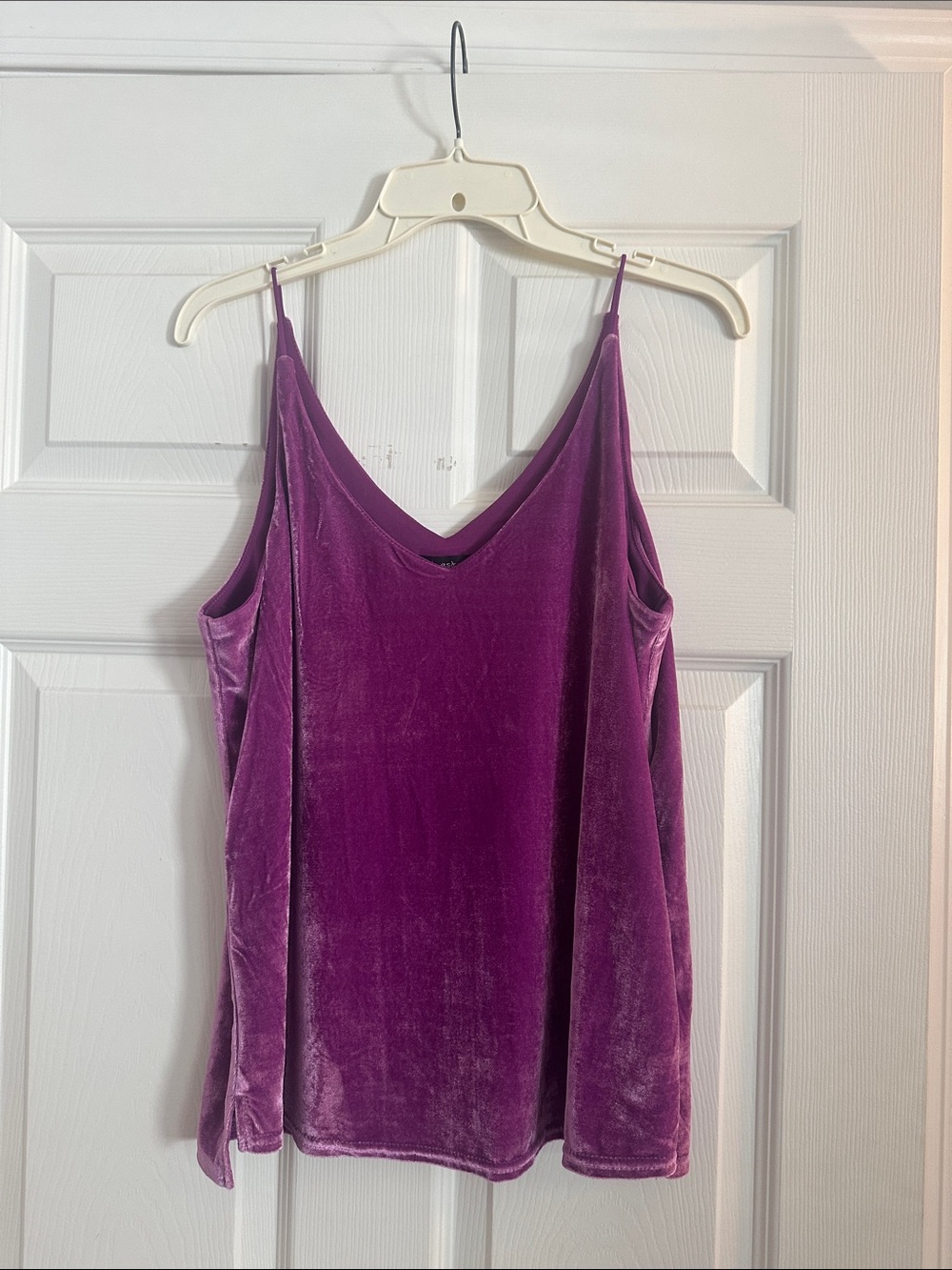 Shinestar Velvet V-Neck Camisole - Purple